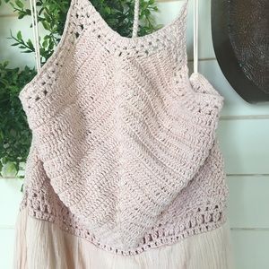 Zara Dresses - Zara Medium blush pink maxi dress with knit halter Zara Dresses - Zara Medium blush pink maxi dress with knit halter